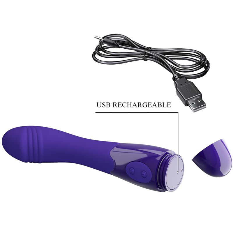 Vibrator Dildo, Pretty Love - Elemental Youth, 30 de Functii de Vibratie, Mov